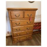 Oak 5 drawer chest