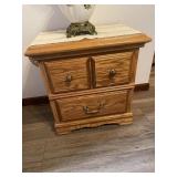 Oak 2 drawer night stand