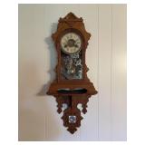 3 pcs - Ornate carved clock shelf, mantle clock,