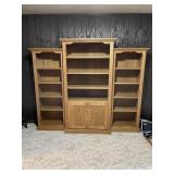 Set of 3 oak shelves attached