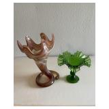 2 pieces art glass