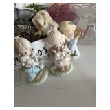 Group of bowls, figurines, candle holders