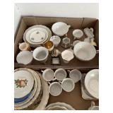 3 flats souvenir cups & saucers