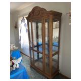 Oak China cabinet w/glass shelves