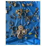 Assorted 1 of a kind earrings, etc -