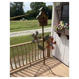 Bird house & flower, stand up decor