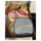 Flat of Tupperware lids