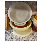 2 stacks Tupperware bowls