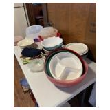 Plasticware & everything on table top
