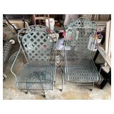 2 metal patio chairs