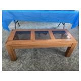 Oak glass top coffee table