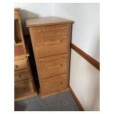 Oak 3 drawer file cabinet