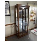 Oak glass display cabinet