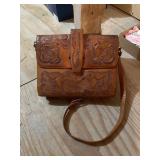 Vintage tooled leather purse