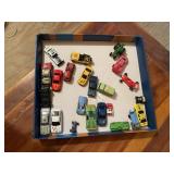 Flat of toy cars, trucks & more