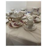 3 rows cups & saucers