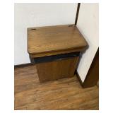 Large oak garbage can