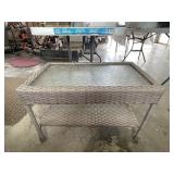 Wicker glass top table