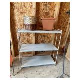 Wire shelf, pots