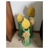 3 wooden candles
