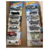 Flat of Hot Wheels cars