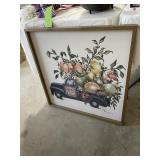 Black truck w/fruit picture
