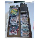 Flat of collectible Hot Wheels