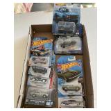 Flat of Hot Wheels cars