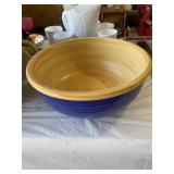 Blue & yellow crock bowl - 15"