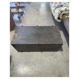 Vintage army green trunk w/wood handles