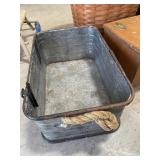 Metal box, basket w/rope handle, more