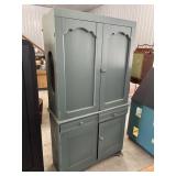 Green vintage cabinet pie safe type screen inserts