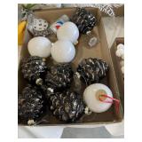 Flat of Christmas ornaments