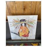 Bird picture & birds on a wire metal piece