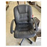 Black adjustable office chair & floral stems, more