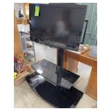 Modern TV stand w/32" TV, adjusts up to 65" TV