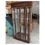 Curio cabinet, dark wood, glass w/shelves