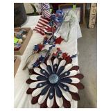 Grouping of Americana ribbon wallhanger & more