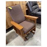 Mission style glider/rocker chair