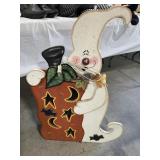 Light-up wooden ghost & pumpkin