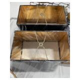 Black & gold lined lamp shades, more