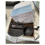 Flat of chargers, heated wipes & more