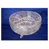 Footed Crystal Bowl, Approx 4.5" h x 8" dia