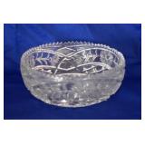 Sawtooth Crystal Dish, Approx 2.5" h x 6" dia