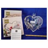NIB 2- Mikasa Crystal Heart Shaped Dishes