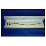 CRD Blue Topaz Pierced Earrings & Tennis Bracelet