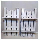Two Picket Fence Shelves, Approx 22.5" h x 12" w