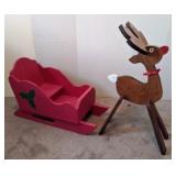 Reindeer & Sleigh, Approx 26" h x 31" w