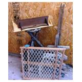Primitive Stool, Gate, Milk Crate, Sm Shelves