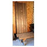 Picnic Table Top & Two Wooden Benches